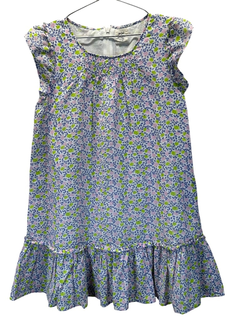 Mini Boden Girls Size 9-10Y Fruit Print Dress Summer Fun Whimsical Cottagecore